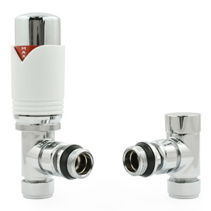 M-TRV-071-AG-W - Ramone Modern TRV Angled White Thermostatic Radiator Valves