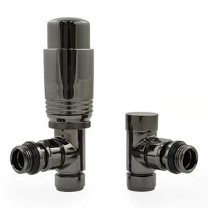 M-TRV-071-AG-BL-ALT01 - Ramone Modern TRV Angled Black Nickel Thermostatic Radiator Valves With Sleeves