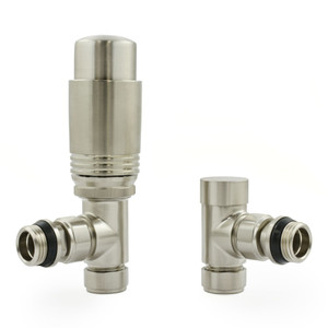 M-TRV-071-AG-SN-ALT01 - Ramone Modern TRV Angled Brushed Satin Nickel Thermostatic Radiator Valves With Sleeves