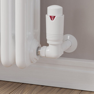 M-TRV-076-CR-WW-CU00 - Exeter Modern TRV Corner All-White Thermostatic Radiator Valve