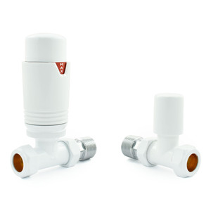 M-TRV-075-ST-WW-ALT00 - Exeter Modern TRV All-White Towel Radiator Valve