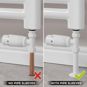 M-TRV-051-ST-W-SLEEVE-COMP - Duran Modern TRV Anthracite Towel Radiator Valves