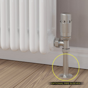 M-TRV-050-AG-SN-SLEEVE-OPTION - Duran Modern TRV Angled Brushed Satin Nickel Thermostatic Radiator Valves