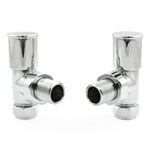 M-MAN-006-AG-C - Marvine Modern Manual Angled Chrome Radiator Valves with Sleeves