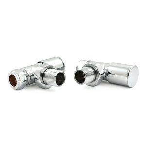 M-MAN-006-AG-C-ALT01 - Marvine Modern Manual Angled Chrome Radiator Valves with Sleeves