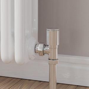 M-MAN-006-AG-C-CU00 - Marvine Modern Manual Angled Chrome Radiator Valves with Sleeves