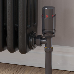 M-TRV-050-AG-A-CU00 - Duran Modern TRV Angled Anthracite Thermostatic Radiator Valves with Sleeves