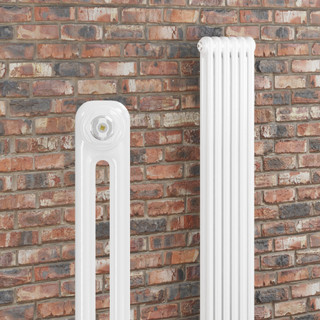 Cara White 2 Column Vertical Radiator H1800 x W300