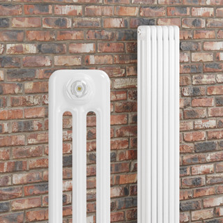 Cara White 3 Column Vertical Radiator H1800 x W300