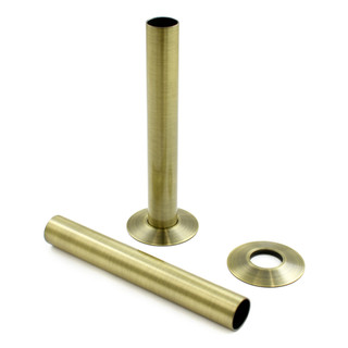 Radiator Pipe Covers 130mm Long - Antique Brass (Pair)