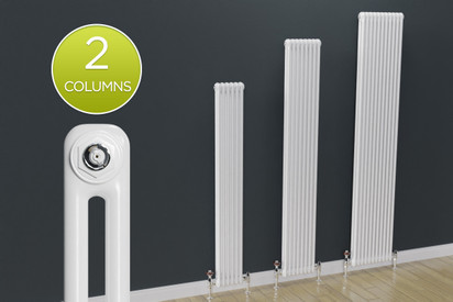 2 Column White Vertical Radiators...