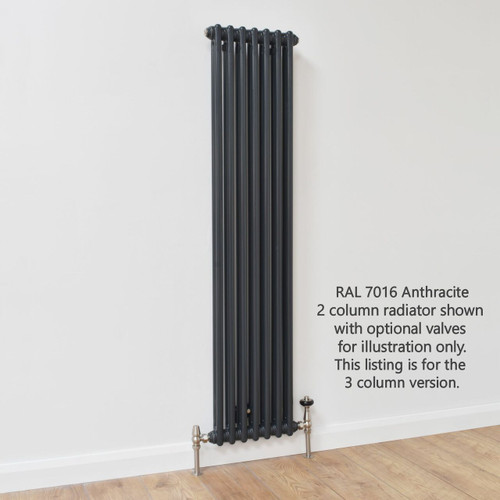 NF3-A-V-LS00 - Infinity Anthracite 3 Column Radiator 14 Sections H1000mm X W668mm