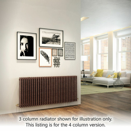 DQ-MD4-H-LS00 - DQ Modus 4 Column Horizontal Radiator H400mm x W1128mm