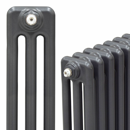 TE3-600-A-Z - Trade Essentials Metallic Anthracite 3 Column Horizontal Radiator H600 x W1404