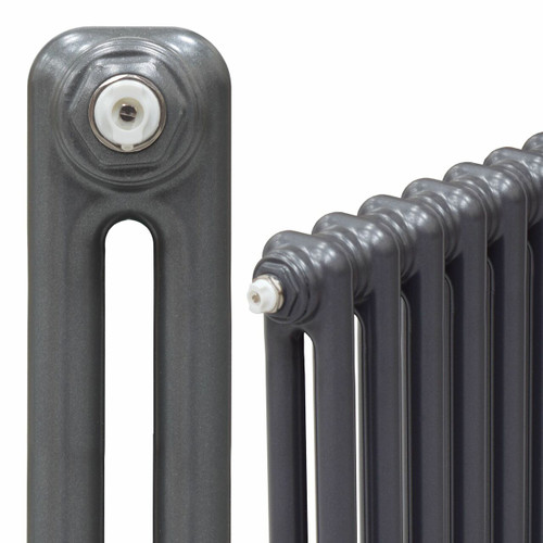 Trade Essentials Metallic Anthracite 2 Column Horizontal Radiator H500 x W806