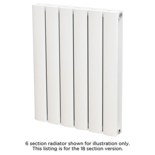 ELA-DO-600-18-W-ALT00 - Eliptico Aluminium Designer White Horizontal Radiator H600mm X W1435mm