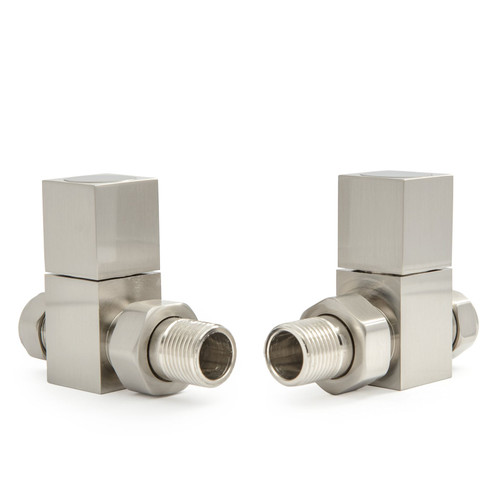 M-MAN-014-ST-SN - Boxer Modern Manual Straight Brushed Satin Nickel Radiator Valves