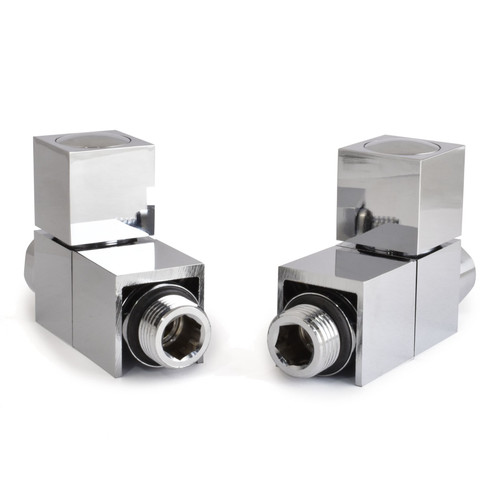 M-MAN-016-ST-C - Cubell Modern Manual Straight Chrome Radiator Valves