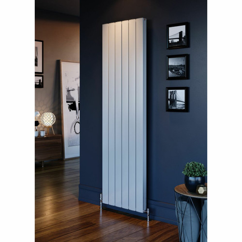 AP-MAGFR18-WH-LS00 - Apollo Magenta Flat Aluminium Designer White Double Vertical Radiator H1800mm X W475mm