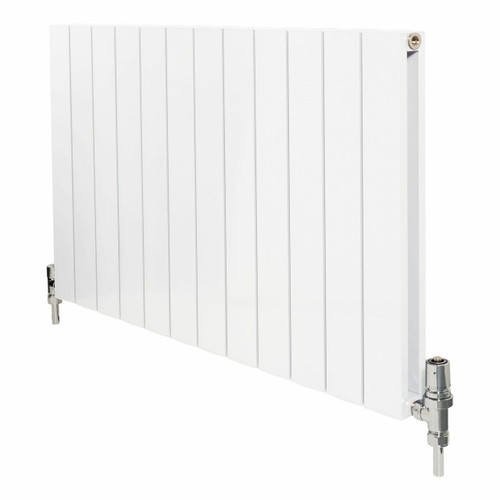 AP-MAGFR6-WH - Apollo Magenta Flat Aluminium Designer White Double Horizontal Radiator H600mm X W955mm