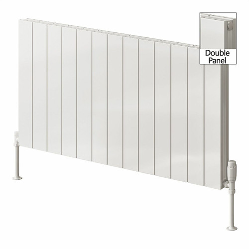 RE-A-CSN0600WD-Z - Reina Casina Aluminium Designer White Double Horizontal Radiator H600mm X W850mm