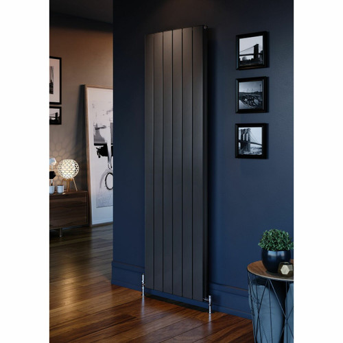 AP-MAGFR18-ANT-LS00 - Apollo Magenta Flat Aluminium Designer Anthracite Double Vertical Radiator H1800mm X W475mm