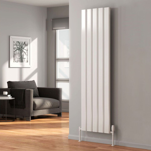 RE-A-VCR180050SW-LS00 - Reina Vicari Aluminium Designer White Single Vertical Radiator H1800mm X W400mm