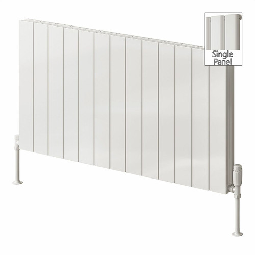 RE-A-CSN0600WS-Z - Reina Casina Aluminium Designer White Single Horizontal Radiator H600mm X W660mm