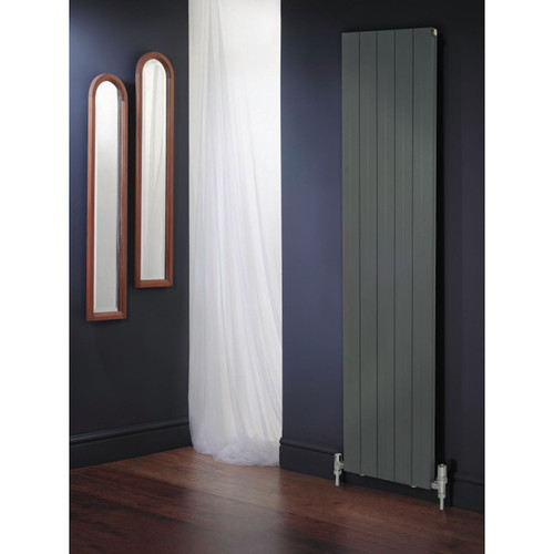 AP-MALF18H5S-LS00 - Apollo Malpensa Flat Aluminium Designer Anthracite Single Vertical Radiator H1800mm X W400mm