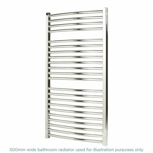 AP-ACC4-5W1100 - Apollo Napoli Curved Chrome Towel Radiator H1100mm X W450mm