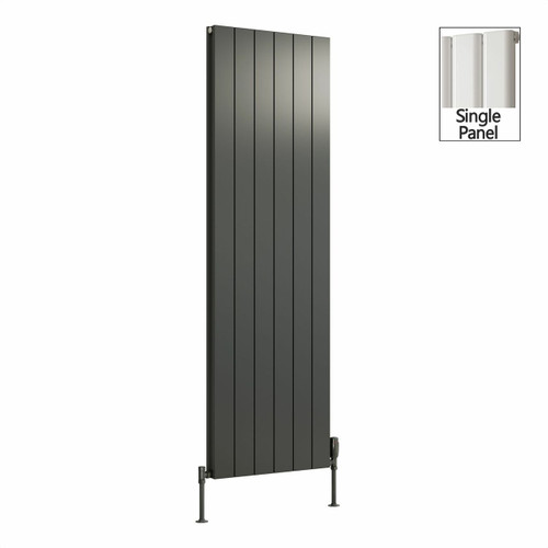 RE-A-CSN1800AS-Z - Reina Casina Aluminium Designer Anthracite Single Vertical Radiator H1800mm X W375mm