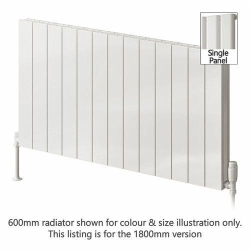 RE-A-CSN1800WS-Z - Reina Casina Aluminium Designer White Single Vertical Radiator H1800mm X W280mm