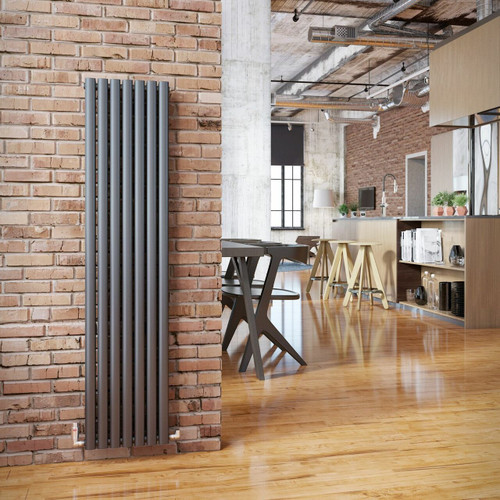 DQ-COVE-V-A-LS00 - DQ Cove Vertical Single Radiator H1500mm X W413mm Anthracite