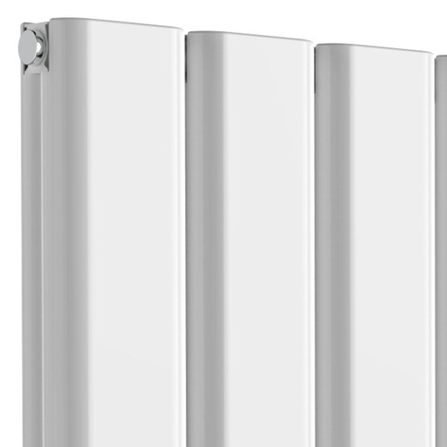 RE-A-VCR-DW-CU00 - Reina Vicari Aluminium Designer White Double Horizontal Radiator H600mm X W1400mm