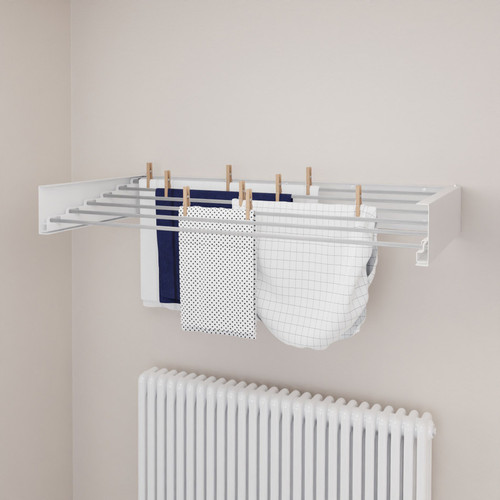 A-TH-519-W-SCANDI-CU05 - Hot Flow Glide Foldable Wall Mounted Clothes Rack 1000m - White