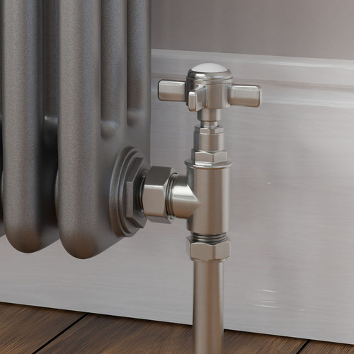 T-MAN-064-AG-SN-CU00 - Winkworth Traditional Manual Angled Brushed Satin Nickel Radiator Valves
