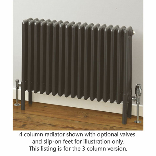 RR-FAN-3-600-LS00 - Fitzrovia Metallic Anthracite 3 Column Horizontal Radiator H600mm x W1220mm