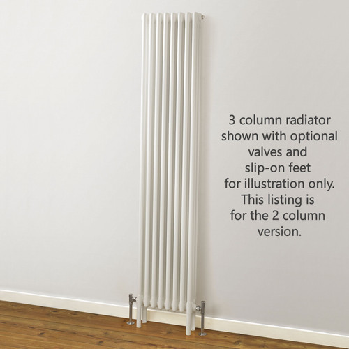 RR-FWH-2-1800-LS00 - Fitzrovia 2 Column Vertical Radiator H1800mm x W300mm White