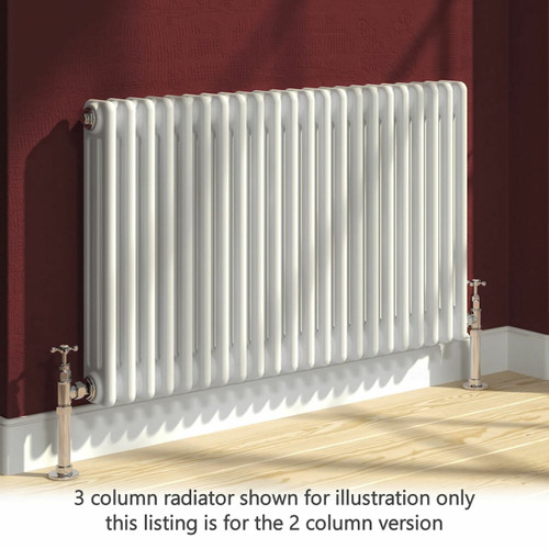 RE-2-C600-LS00 - Reina Colona White 2 Column Radiator H500mm x W1190mm