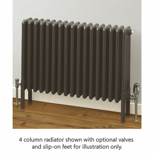 RR-FAN-4-600-LS00 - Fitzrovia Metallic Anthracite 4 Column Horizontal Radiator H600mm x W622mm