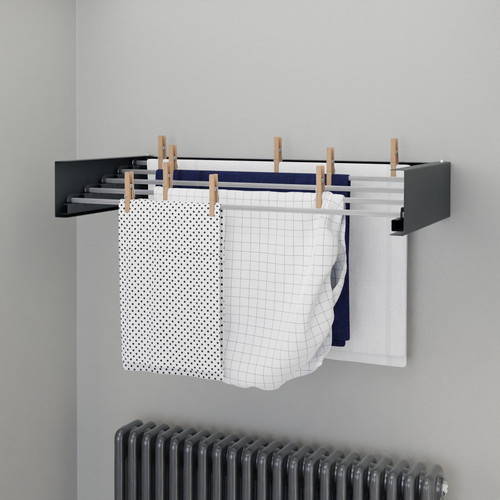 A-TH-519-700-A-SCANDI-CU05 - Hot Flow Glide Foldable Wall Mounted Clothes Rack 700mm - Anthracite