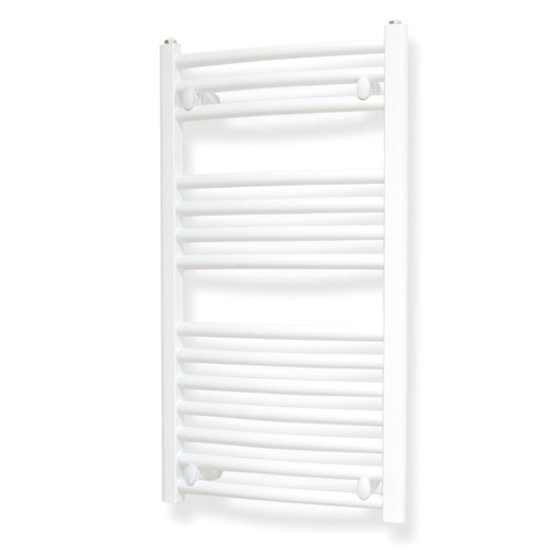 PR400X800CW - Premier white curved heated towel rail W400mm X H800mm