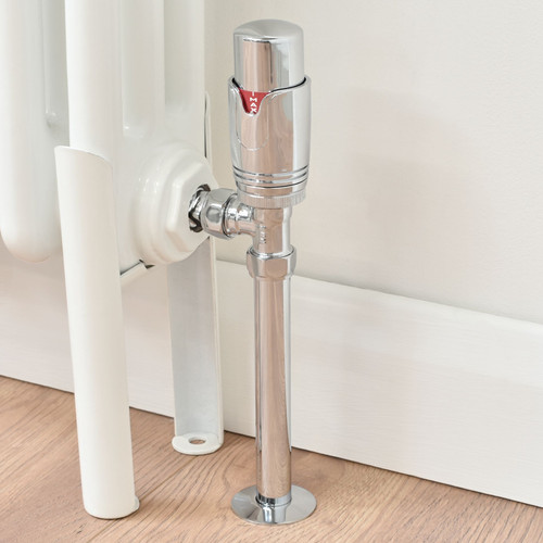 M-TRV-041-AG-C-PIP - Nena Modern TRV Angled Chrome Thermostatic Radiator Valves With Sleeves