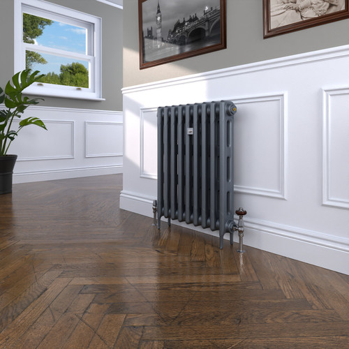 CI-GV2760-09-MET-NAT-CAST-LS00 - Gasta Victorian 2 Column Cast Iron Radiator H760mm x W591mm