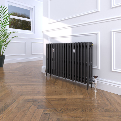 CI-GV3645-19-MET-NAT-CAST-LS00 - Gasta Victorian 3 Column Cast Iron Radiator H645mm x W1182mm