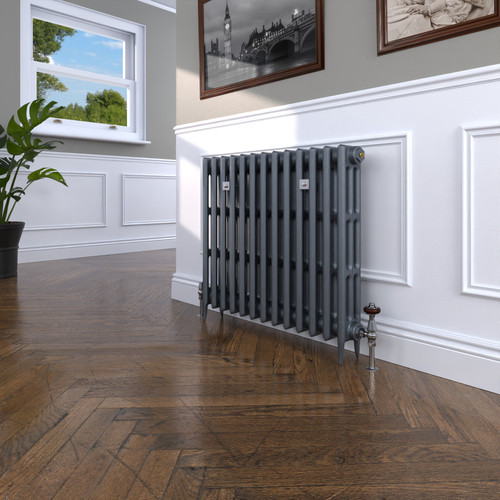 CI-GV3745-13-MET-NAT-CAST-LS00 - Gasta Victorian 3 Column Cast Iron Radiator H745mm x W832mm