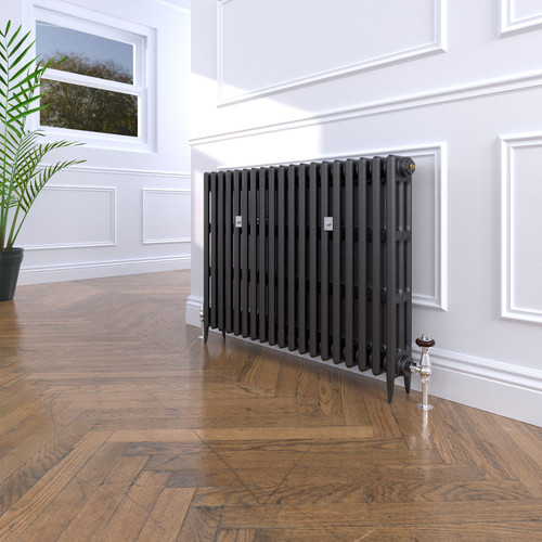 CI-GV3745-19-MET-NAT-CAST-LS00 - Gasta Victorian 3 Column Cast Iron Radiator H745mm x W1201mm