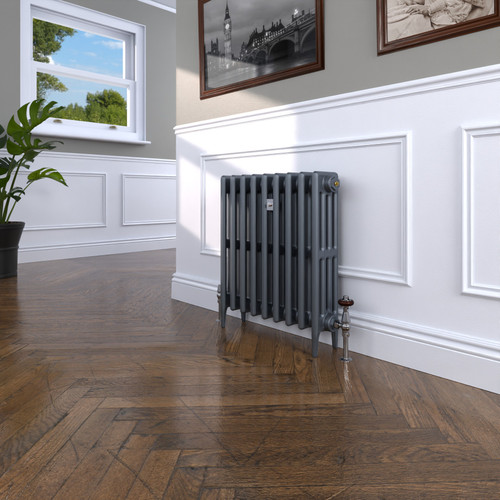 CI-GV4660-09-MET-NAT-CAST-LS00 - Gasta Victorian 4 Column Cast Iron Radiator H660mm x W590mm