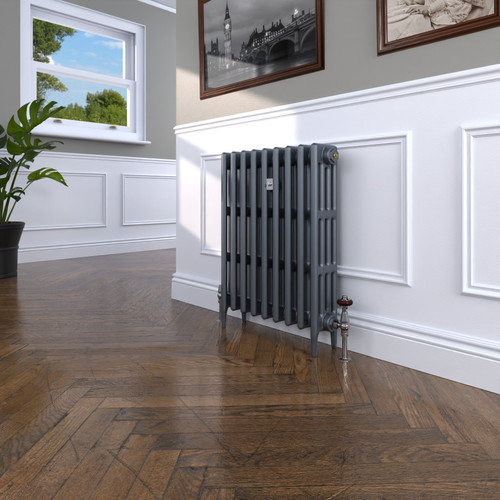 CI-GV4760-09-MET-NAT-CAST-LS00 - Gasta Victorian 4 Column Cast Iron Radiator H760mm x W584mm