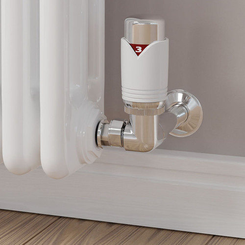 M-TRV-073-CR-W-CU00 - Ramone Modern TRV Corner White Thermostatic Radiator Valves